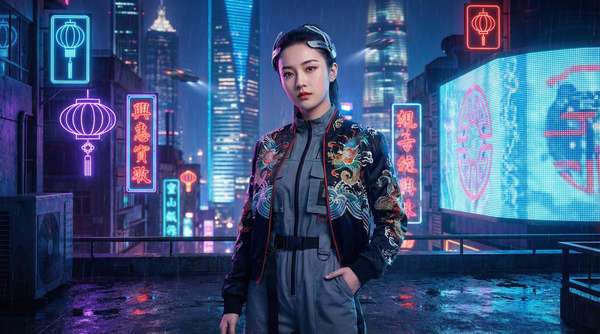 镜子前面都市夜景写真视频